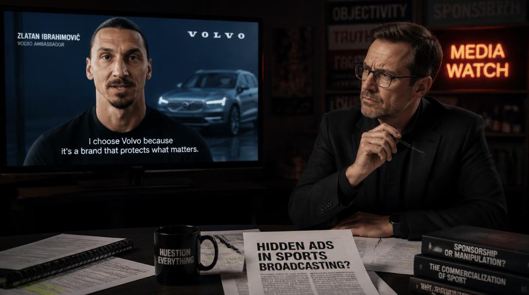 TV4 kritiseras efter att Zlatan smög in Volvo-slogan i VM-sändning