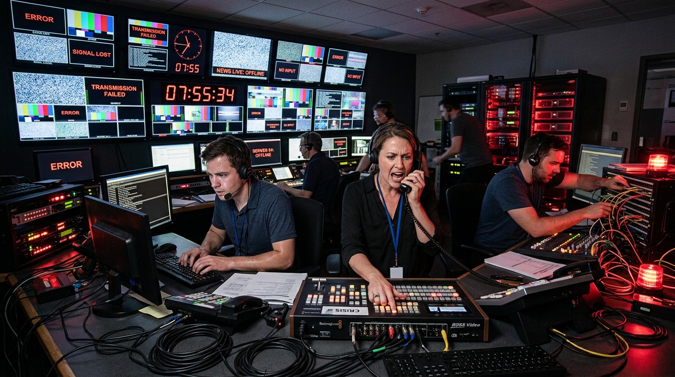 TV4:s Nyhetsmorgon låg nere under tolv minuter på lördagsmorgonen