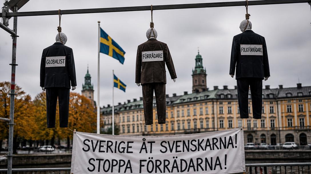 Två åtalas för olaga hot efter dockor i snara på Sergels torg