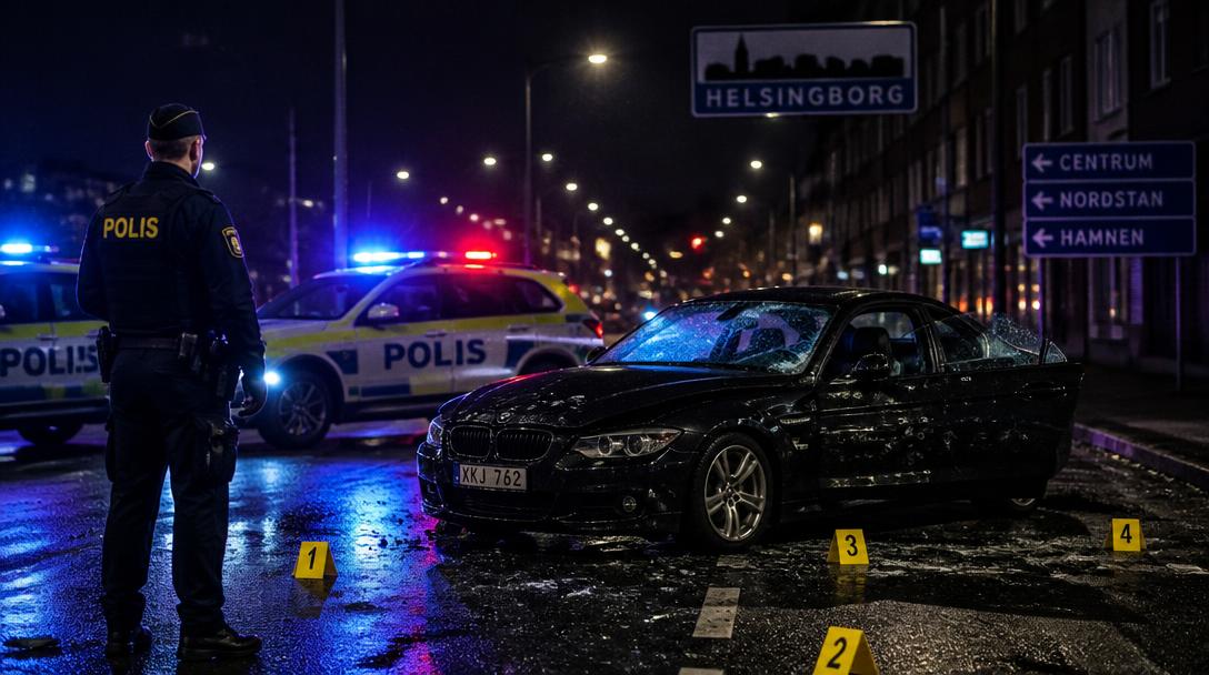 Två barn misstänkta för mordförsök efter biljakt i Helsingborg