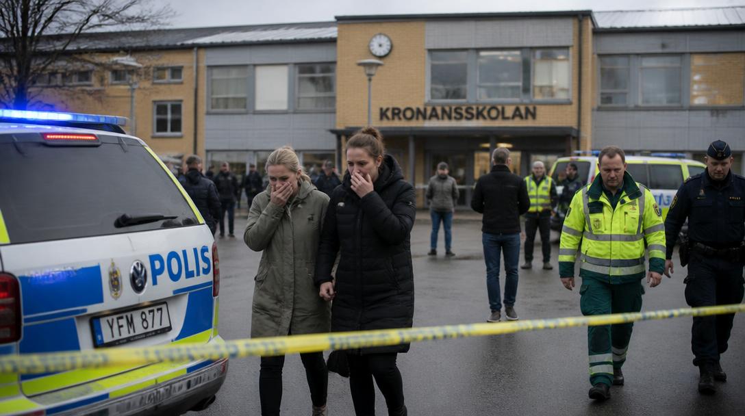 Två barn omhändertagna efter skottlossning vid skola i Södertälje