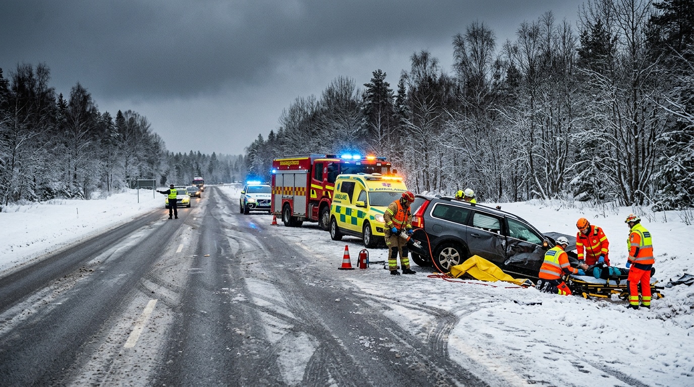 Två kvinnor döda efter frontalkrock på extremhal väg utanför Söderhamn