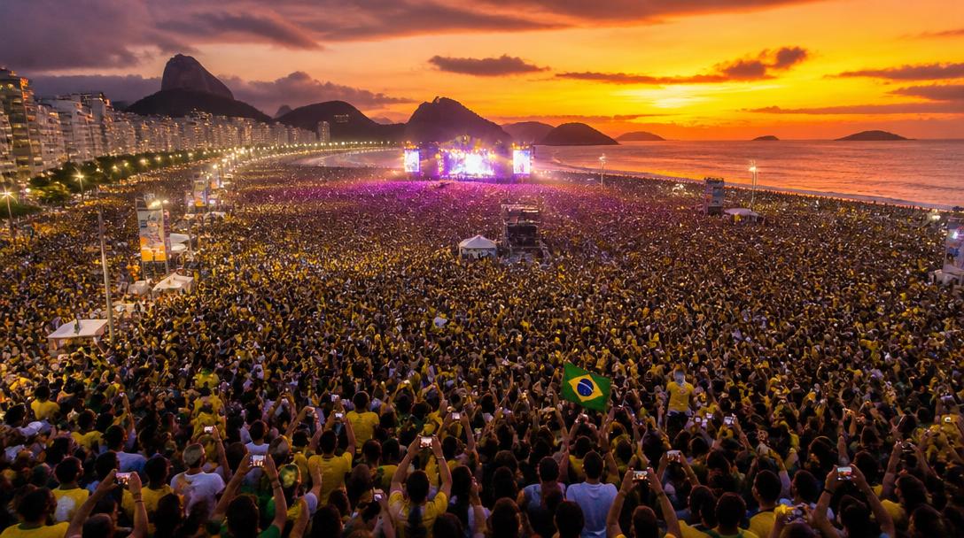 Två miljoner såg Shakira på Copacabana, en av de största konserterna någonsin