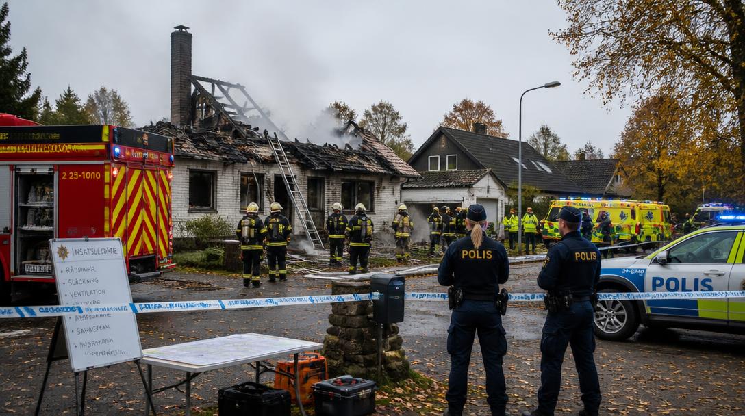 Två personer hittade döda efter villabrand i Torsås kommun
