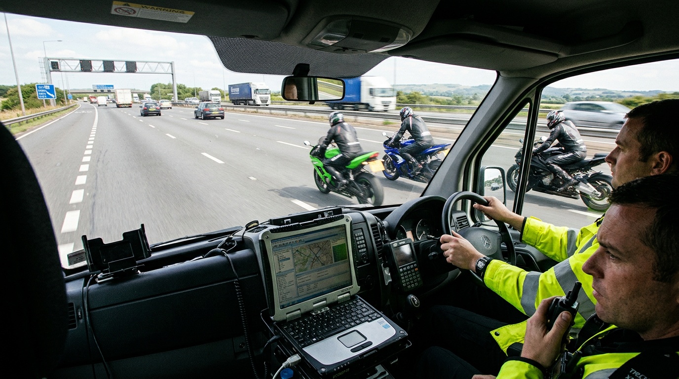 Två poliser åtalas för körning i 280 km/h förbi trafikpolisens buss