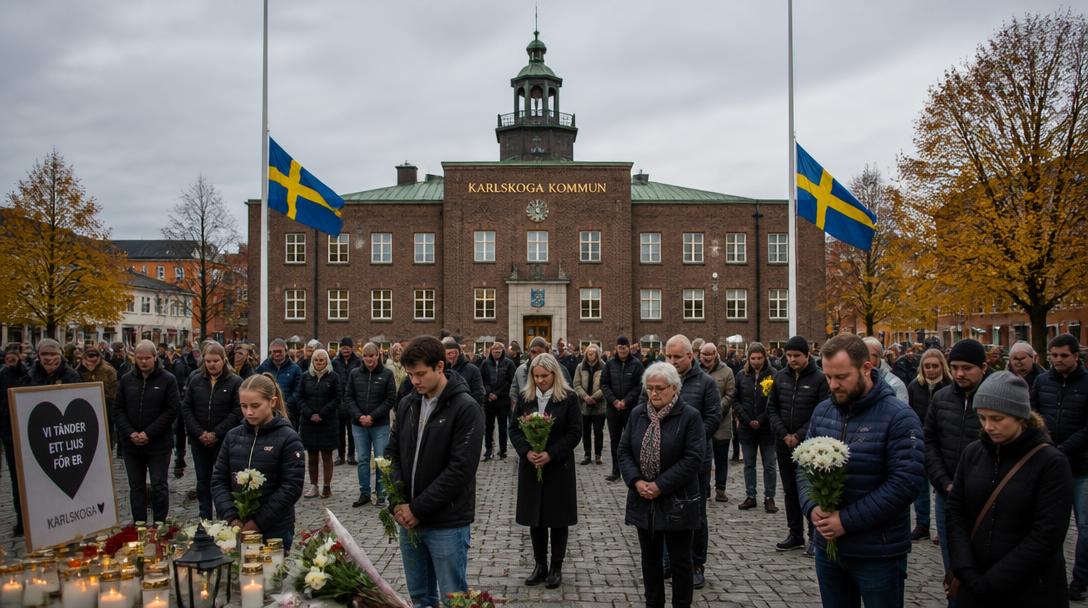 Tyst minut hölls för offren i Fagersta – kungen besöker staden på söndag