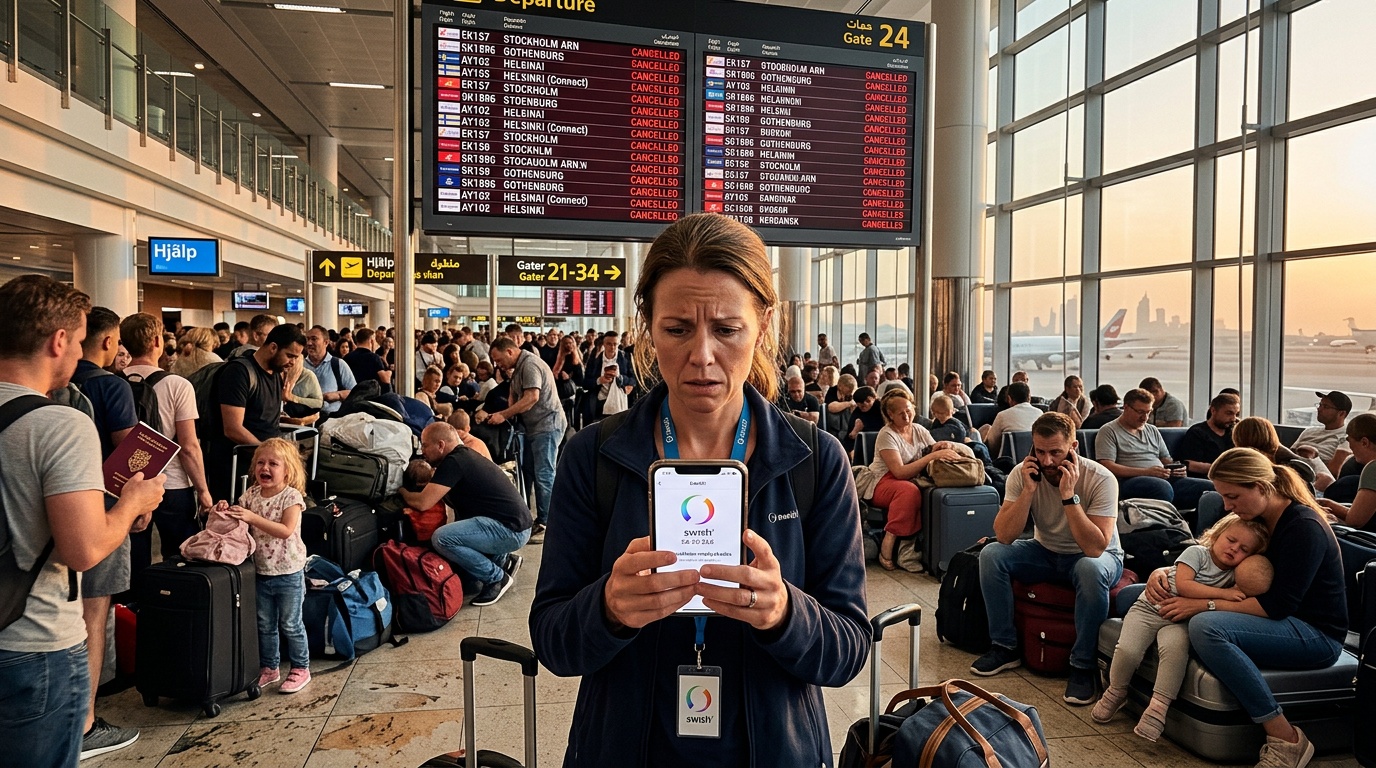 UD kräver omedelbar swish-betalning för hemflykt från Dubai, 12 000 kronor per vuxen