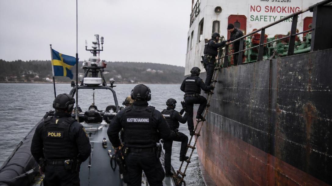 Ukrainas försvarsminister tackar Sverige för insatser mot skuggflottan
