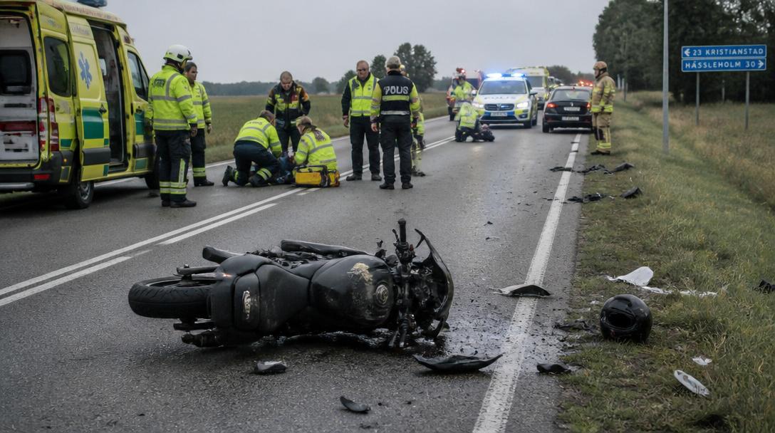 Ung man i 20-årsåldern död efter motorcykelkrock i Gällivare