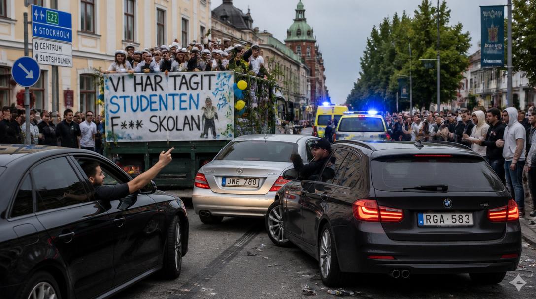 Upp till 30 personer i bråk under studentfirande i Kalmar