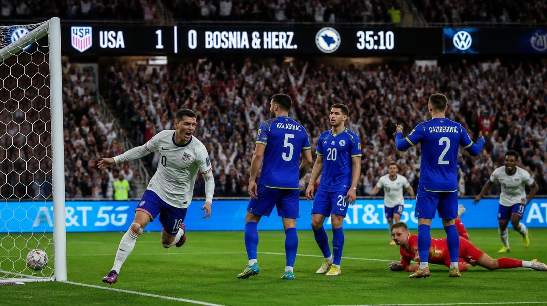 USA leder Bosnien-Hercegovina i VM-åttondelsfinalen efter Baloguns halvtidsmål