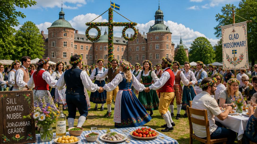Utländska besökare firar midsommar i Sverige: "Har inget sådant här"