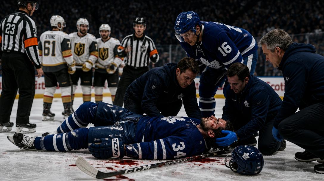 Vegas stjärna McNabb fördes till sjukhus efter puck i ansiktet – Carolina vann med 4–3