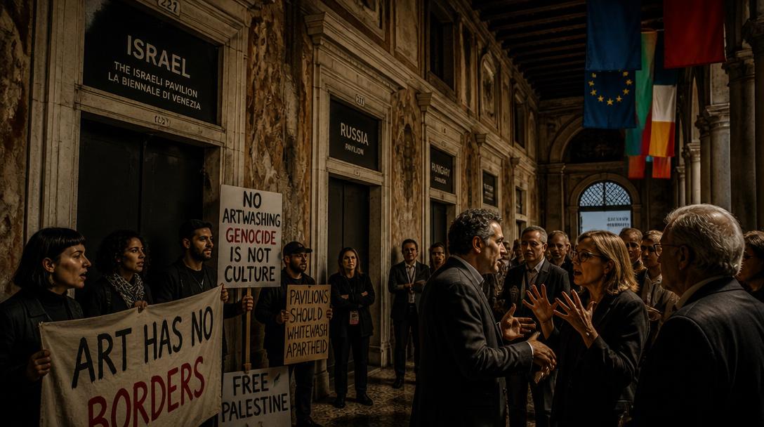 Venedigbiennalen 2025 exploderar i politiska konflikter