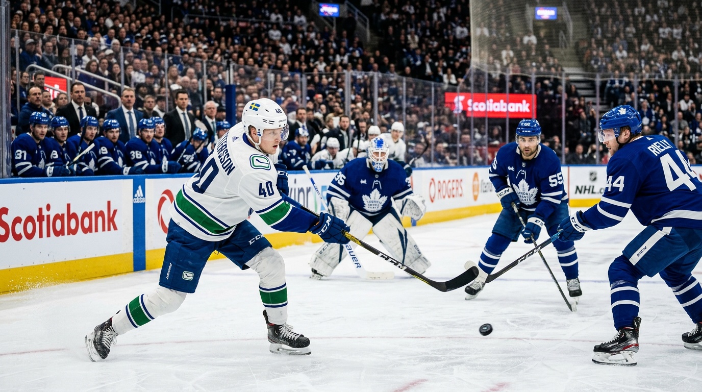 Victor Eklund gjorde assist i NHL-debuten som 19-åring