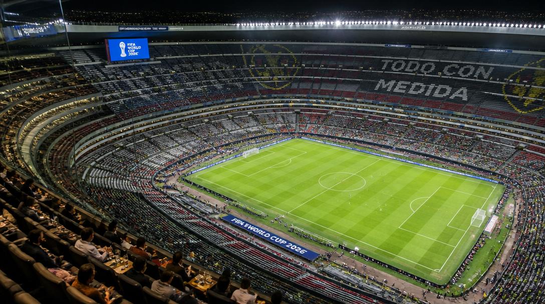 VM-premiären på Azteka fick tomma läktare och reklamkritik